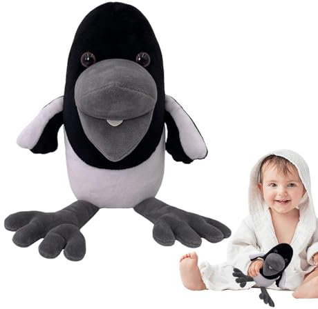 2 Plüschtier 22 cm|Krähen Plüschtier|Plüsch Vogel|Cartoon Krähe Stofftier Schwarze Vogelkrähe Stofftierpuppe| Weiches Krähe Stofftier Niedlich|Schwarz Crow PlüschGeschenk Gefüllt Für Kinder