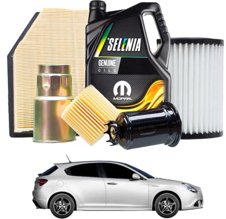 Tagliando compatibile con ALFA ROMEO Giulietta 2.0 JTDM 129 kw - 5 Lt di olio + 4 Filtri anno 2013-2018