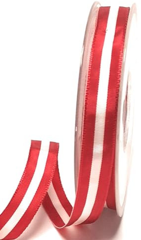 Nationalband 25m x 15mm Rot - Weiß - Rot Vereinsband Ordensband Fanband Dekoband Österreich
