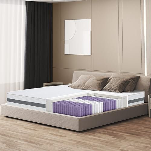 The White Stone Taschenfederkern und Schaumstoffmatratze 130 x 200 | Höhe 20cm | Mittelsteif, selbstformend, orthopädisch | Hypoallergenes und atmungsaktives Futter | Hergestellt in Italien