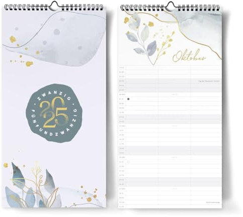Kalender 2025 I Wandkalender 3 Spalten I Kalender für Zwei oder Drei I Groß I Blumenranken, Petrol I Partnerkalender 2025 als Monatskalender I Familienkalender I Extraseiten für die Urlaubsplanung...