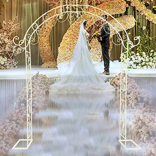 Metall-Gartenbogen, 235,6 x 200,9 cm, Vintage-Hochzeitsbogenrahmen, eleganter Ballonbogenständer, Hintergrundständer, Gartenpavillon für Hochzeitsfeiern, Außenbereich, Hof, Garten, Pergola-Dekoration