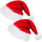 JKKLCC 2pcs weihnachtsmützen, weihnachtsmützen erwachsene,Unisex warmen Plüsch Weihnachten Party Hüte, Plus Long(32x48cm) Deluxe weihnachtsmütze für Weihnachten Neujahr Party Supplies, rot