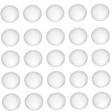 Lurrose 50stücke -cabochons Runde Flache Rückseite Transparent Schmuckzubehör Für Diy-kunsthandwerk Porzellan-druckknöpfe Edelsteinglas-accessoires Weiß