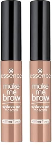 essence cosmetics make me BROW eyebrow gel mascara, Augenbrauen, mit Füllfasern, Nr. 01 blondy brows, nude, vegan, Mikroplastik Partikel frei, Nanopartikel frei (3,8ml) (Packung mit 2)