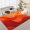 Orange Und Rote Linien Im Retro-Look Teppich, 160 x 230cm Abstrakte Geometrie rutschfest Waschbar In Waschmaschine, Modern DüNner TeppichläUfer FüREingang,Wohnzimmer, Hallway