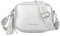 OLIVIA WONG Bolso bandolera mujer pequeño de cuero PU con dos bandoleras bolso mensajero para cruzar polipiel regalo original para mujer (Plateado)