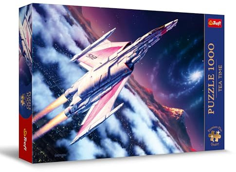 Trefl Premium Plus Quality - Puzzle Tea Time: Raumfahrt - 1000 Teile, Nostalgische Bilderserie, für Erwachsene und Kinder ab 14 Jahren