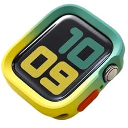 CZKE Funda de silicona suave para Apple Watch 10 9 8 7 6 SE 5 Sport Anti-Drop Matte Cover para iWatch de 49 mm, 41 mm, 40 mm, 44 mm, 45 mm, 42 mm, 46 mm (verde-amarillo, 40 mm, 41 mm)