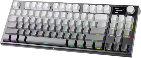 VGN GAMEPOWER ATTACK SHARK K86 Wireless Mechanical Keyboard Apex Pro TKL 75%, 2.4G/Bluetooth/Wired Gaming Keyboard M75, Gasket Mount with Color Display & Knob, RGB Backlit, Hot Swappable Linear Switch