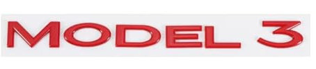 Car Sticker for Tesla Model 3, Sign Badge Sticker Decals Self-Adhesive Waterproof Decorate Accessories,Red