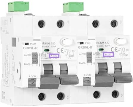 Disjoncteur différentiel à dispositif de réenclenchement automatique GRD9L 230VAC(Type AC 2P 40A 30mA)