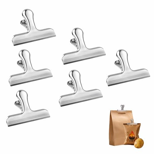 6 Pezzi Mollette Chiudi Sacchetti 78 mm Mollette per Alimenti da Cucina