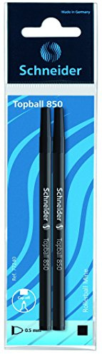 Schneider Topball 850 Tintenroller, 0,5 mm, Schwarz, 2 Stück