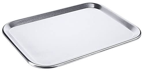 Contacto Ausstelltablett 30,5 x 23 cm Edelstahl 18/10 hochglänzend, offen gebördelter Rand, spülmaschinengeeignet, Gastro-Qualität für Theke, Buffet