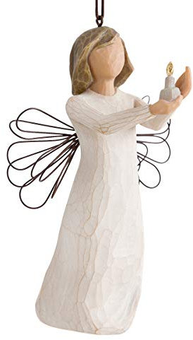 Willow Tree Enesco Figurina Sospensione Angelo della Speranza, Resina, per Natale, Design di Suzan Lordi, 10.5 cm