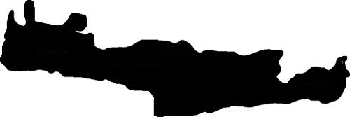 Werbetechnik Sotirios Papoutsis 2X Auto Aufkleber Car Sticker Kreta Griechenland Insel (ca 11 x 5 cm) (Schwarz)