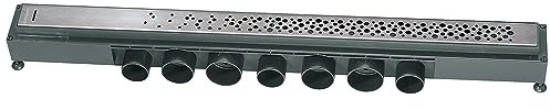 Wirquin 30723951 Caniveau Douche à l'italienne Venisio L.700 mm avec Grille Soda en INOX Largeur 43 mm Design Gouttes d'eau, chromé 30719768-Express 700mm, Gris