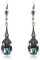 Jugendstil Ohrringe mit Markenkristallen Blau Silber NOBEL SCHMUCK