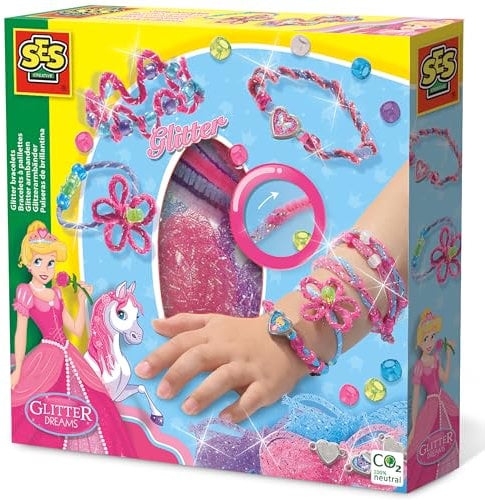 Ses Glitter armbanden (14128), Blaupinkviolett