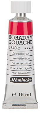 Schmincke - Horadam Gouache, Zinnoberton, 15 ml-Tube, 12 340 006, feinste Gouache, natürliche Deckkraft, höchst pigmentiert, farbintensiv und matt