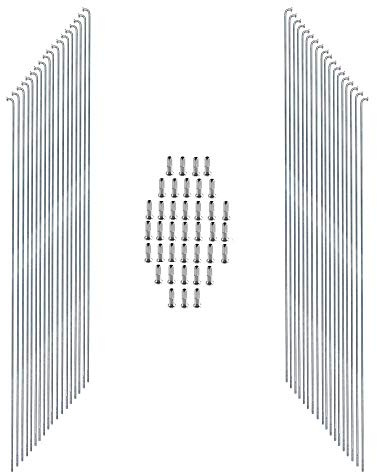 cn Spoke 38 STK.Edelstahl Nirosta Speichen 2mm Fahrradspeichen m.Nippel Silber 246-298mm
