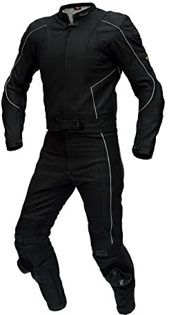 XLS Lederkombi, Herren Zweiteiler, Schwarz, matt, Echtleder, zweiteilige Motorradkombi (54)