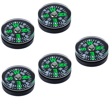 5X 15mm Tasche Überleben Flüssigkeit Gefüllt Taste Kompass für Camping Wandern