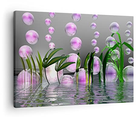 ARTTOR Bilder auf Leinwand 70x50cm Wandbild Abstrakt Botanik - 2329