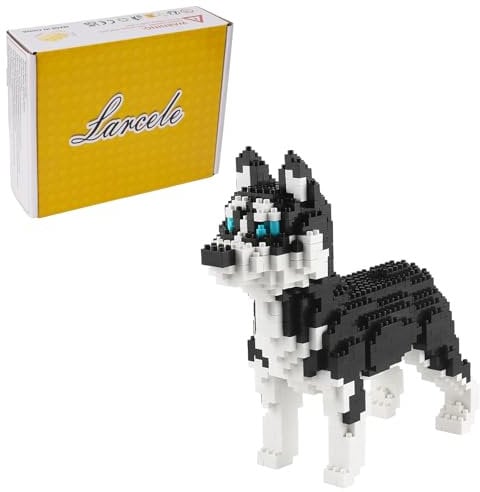 Larcele Micro Dog Building Blocks DIY Pet Mini Building Toy Bricks,950 Pieces KLJM-02 (Husky)