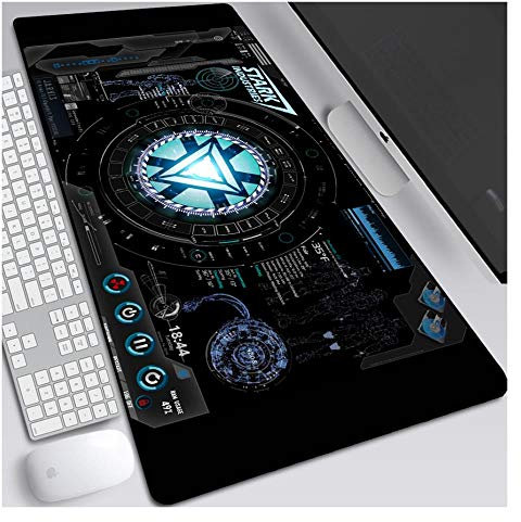Tapis De Souris Iron Man 900X400Mm Cadeau Garçon, Tapis De Souris Gaming De Précision Et De Rapidité avec Base De 3Mm D'Épaisseur, pour Ordinateurs Portables, Pc, N
