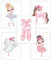 Pandawal Kinderzimmer deko Mädchen Wandbilder Ballerina Schwan/Pferd Rosa Bilder 5er Poster Set (T7) im DIN A4 Format