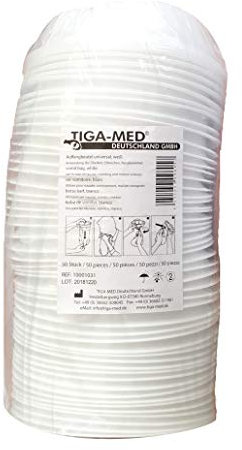 TIGA-MED 100 Stück Brechtüten mit Mundstück für Reisekrankheit, Schwangerschaftsübelkeit etc. / Kotztüte/Auffangbeutel/Spuckbeutel/Brechbeutel