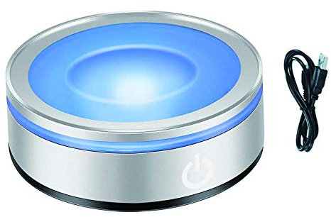 CDIYTOOL LED Light Base, Multicolor Round Show Stand Display Concave Base Light Base for 3D Crystal Glass Art with Sensitive Touch Switch [Energy Class A+] (Concave Base)
