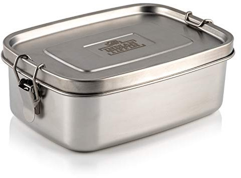 Indian-Tiffin Grande boîte à déjeuner rectangulaire simple couche en acier inoxydable (grande)