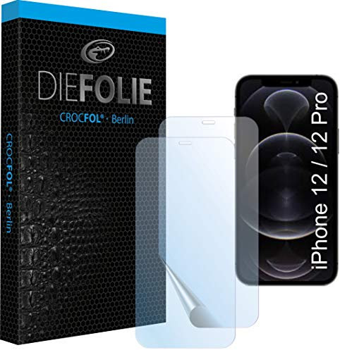 Crocfol für iPhone 12/12 pro - Schutzfolie vom Testsieger [2 St.] - selbstheilende Premium 5D Langzeit-Panzerfolie