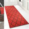 Floordirekt Teppich-Läufer Cosenza | Modernes Rauten-Design | Hochwertige Verarbeitung | Rutschhemmender Gelrücken | Erhältlich in 5 Farben & vielen Größen (80 x 300 cm, Rot)