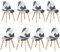 GrandCA HOME Lot de 8 chaises de Salle à Manger, Chaise de Style scandinave, chaises Patchwork, Chaise en Lin avec Pieds en Bois Massif pour Salle à Manger, Salon, Restaurant (Gris Noir et Blanc-8)