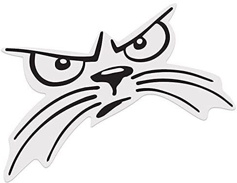 Biomar Labs® 1 x Vinyl Aufkleber Autoaufkleber Sticker Cat Katze Augen Fenster Tür Wohnmobil Wohnwagen Auto Motorrad Helm (Transparent)