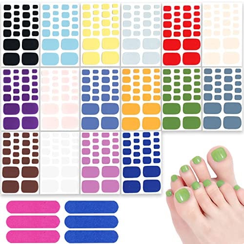 352 pezzi 16 fogli adesive per smalto per unghie dei piedi, Involucri adesivi per unghie dei piedi,l'unghia della punta avvolge autoadesiva,con 6 strumenti per manicure HOINCO