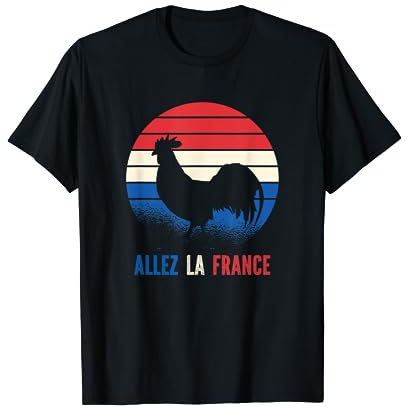 Allez la France Coq et drapeau français maillot Foot Vintage T-Shirt