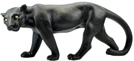 Puma Panther Black Panther Cougar Marmor Skulptur Deko Statue Figur - Handgefertigt mit unglaublichen Details - Schwarz - Klassisch - Alle Jahreszeiten - Zuhause - Natur / Wildlife