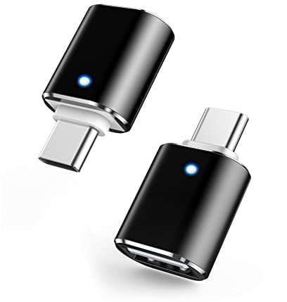 Leizhan USB-C to USB-A Adapter (2-Pack), USB 3.0, Compatible with MacBook Pro/Air, iMac 2021, Samsung Galaxy S21/S20+/S10, Google Pixel, Compact Design, OTG Support
