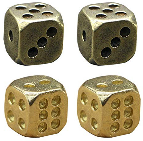TOYANDONA Pädagogisches D6 Metal Messing Spiele Tisch Spiele DICE für Tischtisch Couchtisch Spiele Brettspiel Spiel Unterhaltung Zubeh?r 4 Stücke Murmeln Die Im Dunkeln Leuchten Metall Cube