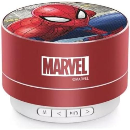 ERT GROUP Haut-Parleur Bluetooth Marvel Modèle Spider Man 022, Haut-Parleur Portable 3 W, Microphone et Radio FM intégrés, Emplacement pour Carte Micro SD, Batterie Rechargeable