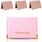 Glamified - Funda de piel para tarjetas de viaje de ostra, rosa pastel, 10,5 cm, Casual