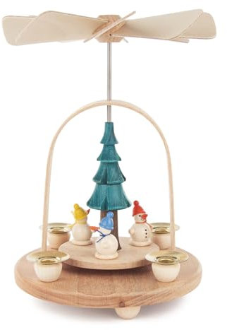 Rudolphs Schatzkiste Pyramide mit Schneemännern BxHxT 15x19x15cm NEU Tischpyramide Holzpyramide Weihnachtspyramide