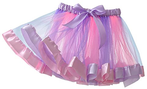 Yealoo Tutu Ragazza per Danza Gonna Tulle Bambina e Ragazza Gonne da Principessa Arcobaleno Pannello Esterno della Garza Balletto tutù
