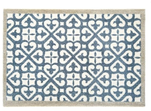 My Mat Harlequin Tile Blue Door Mat, 50x75cm