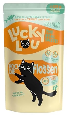 (Lucky Lou, Katzennassfutter mit Geflügel und Forelle, für Erwachsene, 125 g (Produkt AUS Deutschland)